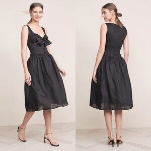Viva Aviva Waimeae Peekaboo Midi Linen Dress Sz 6